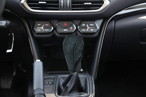 Gear Shift Knob Cover Hook and Loop Style Leather Car Shifter Stick Head Protector Interior Decor Accessories Fit Most Transmissions(Black)...