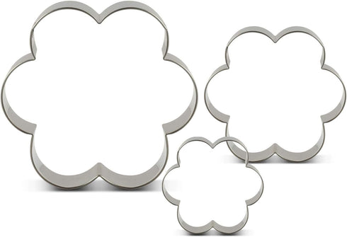 LILIAO Flower Cookie Cutters - 3 Various Size - Large: 3.7 inches, Medium: 3.3 inches and Small: 2.6 inches - Stainless Steel...