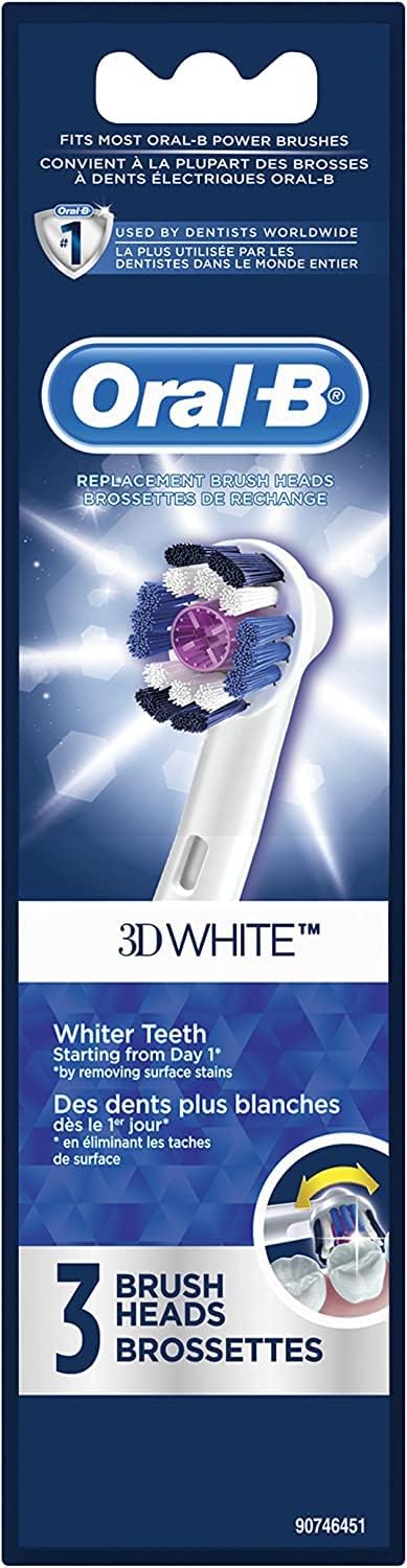 Oral-B 3D White Electric Toothbrush Replacement Brush Heads Refill, 3 Count...