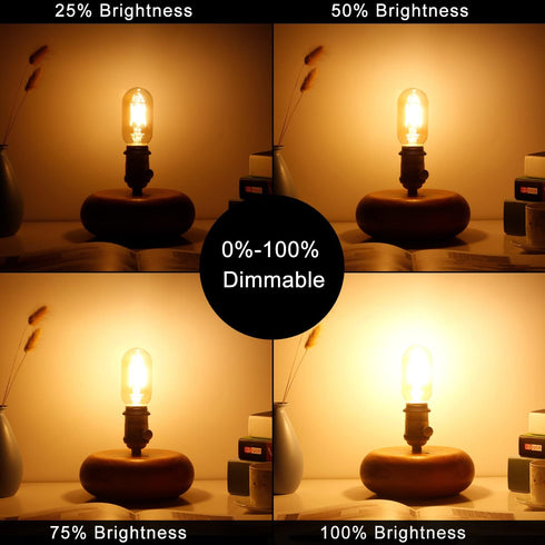 LiteHistory E26 LED Bulb 6W Equivalent E26 Bulb 60 watt Warm White 2200K Amber E26 Edison Bulb dimmable AC120V 400lm Tubular T14 T45 LED Bulb for ...