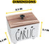 CHONIC Garlic Keeper, Farmhouse Garlic Holder for Counter, Rustic Garlic Container, Wood Garlic Storage Box, Garlic Organizer Bin, Garlic Saver fo...