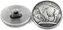 Bezelry 12 Pieces Buffalo Coin Style Metal Shank Buttons. 21mm (13/16 inch) (Antique Silver)...