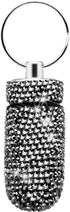 Pill Container Pill Case Bling Crystal Rhinestone Portable Waterproof Pill Holder Box Storage Bottle with Keychain for Travel, Outdoor, Camping (G...