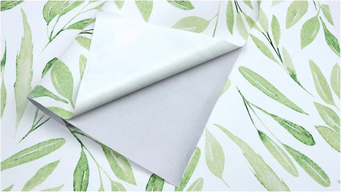 HAOKHOME 93199-2 Boho Peel and Stick Wallpaper Green Branches Leaves Removable Vinyl Self Adhesive Contact Paper 17.7in x 9.8ft...