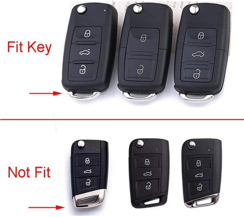 Royalfox(TM) 3 Buttons 3D Bling flip Folding Remote Key Fob case Cover for VW Volkswagen Jetta GTI Passat Golf Tiguan Touareg Beetle Multivan Sagi...