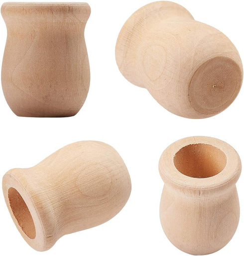 GORGECRAFT 1.5 Inch 10pcs Unfinished Blank Wooden Vase Flower Vase Candle Cups Handmade Natural Flower Container Candle Holders Candlesticks DIY P...
