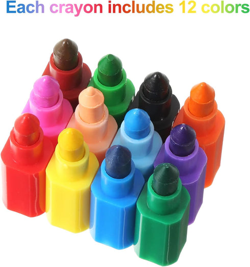 Leinuosen Stacking Crayons Stackable Buildable Crayons Colorful Crayon for School Office Supplies, 12 Colors (24 Pieces)...