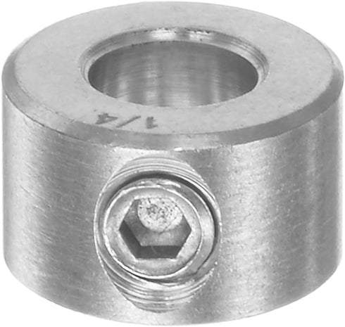 Shaft Collar 1/4" Bore 304 Stainless Steel Set Screw Shaft Collars, 1/2" OD, 1/3" Width, for Wheel Barrow Axle, Gearbox Assemblies, Machine Tools,...