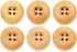 CRAFTMEMORE Bamboo Buttons 4 Holes Round Wood Button for Garment Sewing DIY Crafts B70 (18mm, 12pcs)...
