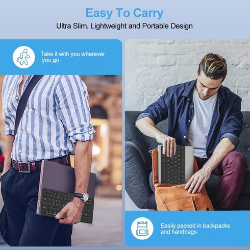 HZD Wireless Keyboard for iPad, Bluetooth Keyboard Compatible with iPad Air/iPad Pro/iPad Mini, iPhone,Tablet, Smartphone, Laptop, Windows/Android...