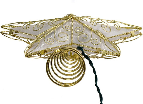 Kurt Adler UL1881 10 Light 8.5-Inch Gold Reflector Star Treetop...