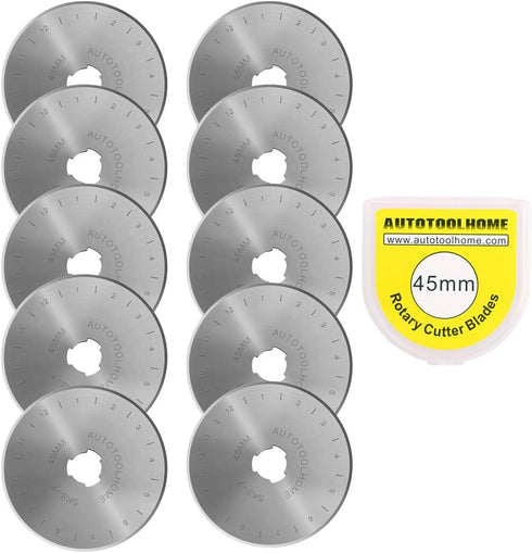 AUTOTOOLHOME 45mm Rotary Cutter Automatic Fabric Cutter Quick Change Blades with Safety Lock for Quilting, Sewing, Crafts, Replacement Blades (col...