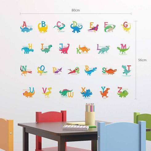 DECOWALL DS-8033 A-Z Dinosaur Alphabet (Small) Kids Wall Stickers Decals Peel and Stick Removable for Nursery Bedroom Living Room Art murals Decor...