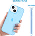 JJGoo Compatible with iPhone 14 Case Clear, Soft Shockproof Protective Slim Thin Phone Bumper Cover Transparent Phone Case, Translucent Blue...
