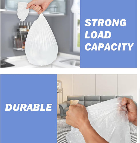 4-gallon Strong Trash Bags Garbage Bags, Bathroom Trash Can Bin Liners, Small Plastic Bags for Home, Office, Kitchen, Bedroom, Clear...
