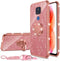 nancheng for Moto G Play (2021), Phone Case for Motorola G Play 2021 Women Glitter Cute Luxury Soft TPU Silicone Clear Cover with Lanyard Stand Bu...