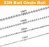 Jishi 33ft Stainless Steel Ball Chain 2mm Bead Dog Tag Chain Beaded Necklace Chains for Jewelry Making Bracelet Military Crafts, Silver Metal Pull...