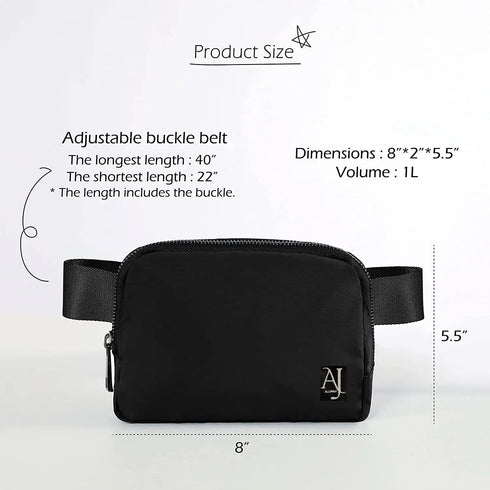Waist Pack for Women and Men, Fanny Pack Purse with Adjustable Strap, Waterproof, Large Capacity, for Travel Hiking (Black),Sport,gift, Small...
