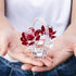 H&D HYALINE & DORA Crystal Red Rose Flower Basket Crystal Collectible Figurines Ornaments for Home Decor Table Centerpiece...