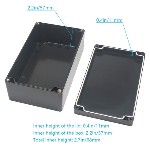Zulkit Waterproof Plastic Project Box ABS IP65 Electrical Junction Box Enclosure Black 7.9 x 4.7 x 2.95 inch (200 x 120 x 75mm)...