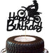 Qerleny Black Flash Happy Birthday Cake Topper, Birthday Party Cake Decoration, Sports Theme Cake Topper ?Motocross?...