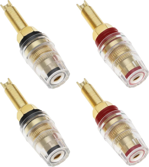 4Pcs Brass Crystal Long M8 Binding Post Heavy Duty Gold Plated Banana Jacks Insulated Binding Post for Speaker Amplifier Terminal Connector...