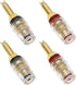 4Pcs Brass Crystal Long M8 Binding Post Heavy Duty Gold Plated Banana Jacks Insulated Binding Post for Speaker Amplifier Terminal Connector...