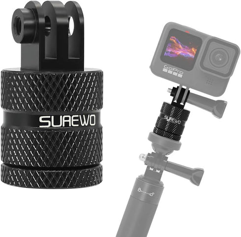 Aluminum 1/4 inch 20 Camera Mount, 360 Degree Rotation Tripod Mount Adapter Compatible with GoPro Hero 12 Black, Hero 11/10/9/8/7/6 Black,DJI Acti...