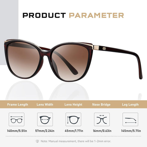 Trendy Cat Eye Sunglasses for Women Fashion Cateye UV400 Protection Glasses CL22017...