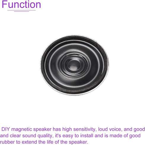 DMiotech 2 Pack 0.5W 8 Ohm 27mm Diameter DIY Magnetic Speaker Round Type Internal Replacement Loudspeaker for Building Intercom Black......