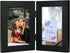 Frametory, 4x6 Double Picture Frame Hinged Photo Frames Two Folding Frame Desktop Glass Frame Vertical (Black, 4x6 Double)...