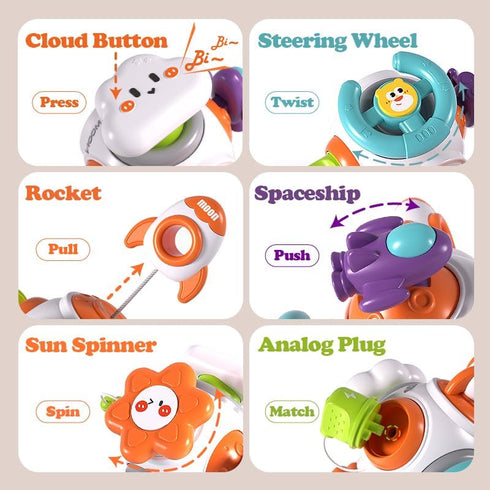 Montessori Sensory Toys for Toddlers 1-3 - Travel Activities Busy Board Cube - Baby Gifts for 6 9 12 18 Months 1 2 One Year Old Infant Boys Girls ...