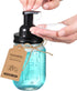 SheeChung Mason Jar Foaming Soap Dispenser-Rustproof Stainless Steel Lid & Foaming Soap Pump, Refill Foam Hand Soap Dispenser Glass for Bathroom K...