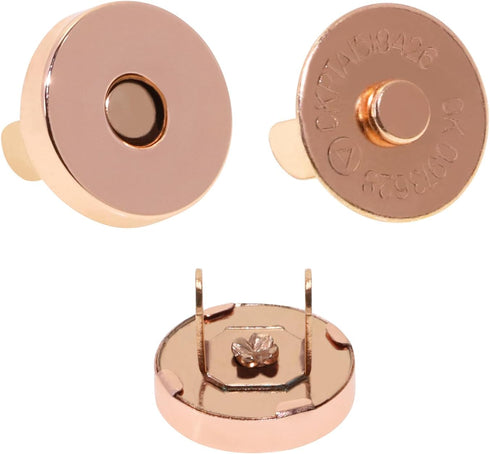 Mini Skater 14mm Small Rose Gold Magnetic Button Clasps Snaps Closures Fastener for Sewing Projects DIY Small Craft Clothing Totes Handbag Leather...