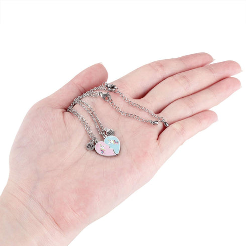 2pcs Best Friend Unicorn Bracelet BFF Heart Jewelry Christmas Birthday Gift for Friends or Sister...