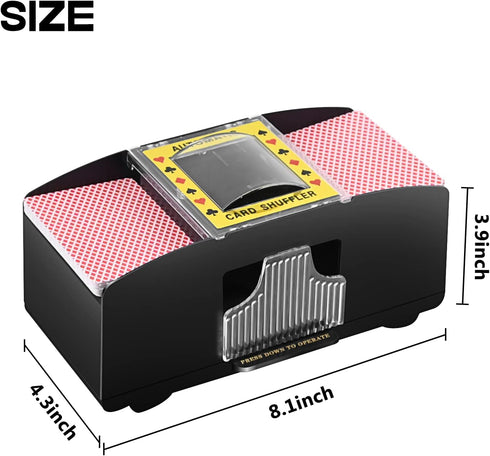 Nileole 2 Decks Automatic Card Shuffler, USB-C/Battery-Powered Shuffler for UNO, Phase10, Texas Hold'em, Poker, Home Card Games, Blackjack, Party ...