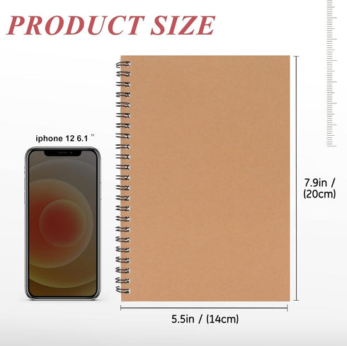 Spiral Notebook, 4 Pack Kraft Notebooks 5x8 Inches, A5 Lined College Ruled Notebooks Journal with Kraft Cover and 58 Sheets/116 Pages Ruled Lined ...