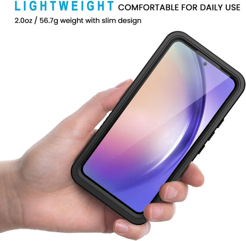 Lanhiem Samsung Galaxy A54 5G Case, IP68 Waterproof Dustproof, Built-in Screen Protector, Rugged Full Body Shockproof Phone Cover for Galaxy A54 5...