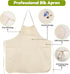 conda 100% Cotton Canvas Professional Bib Apron With 3 Pockets for Women Men Adults,Waterproof,Natural 31inch By 27inch...