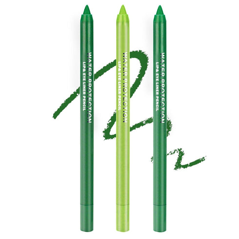 3PCS Green Eyeliner Pencil Set Colorful Eyeliner Metallic Glitter Eyeliner Pen,Shimmer Eye Shadow Pencil Professional Eye Liner Makeup Kit - Set B...