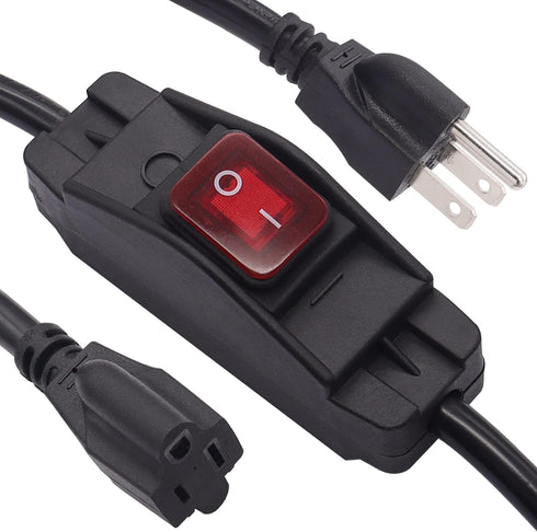 TWTADE 3 Prong Extension Cord with Waterproof Inline Switch On/Off 14AWG 1.5FT Outlets Power Cords Heavy Duty Extension Cord 30A 125V/15A 250V AC ...