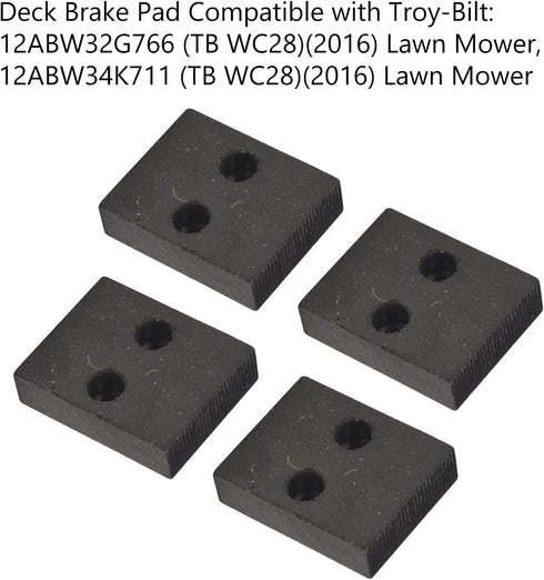 4 Pcs 761-05007 Deck Brake Pad Compatible with Troy-Bilt/Cub Cadet XT1-LT42, XT1-LT42 C, XT1-LT46, XT2-LX42, XT2-LX42 FAB CC C 600 Mower - Include...