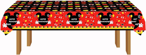 Red Cartoon Mouse Tablecloth Mouse Tablecovers Disposable Plastic Table Cloth for Mouse Theme Baby Shower Boys 1st 2nd 3rd 4th 5th 6th Birthday Pa...