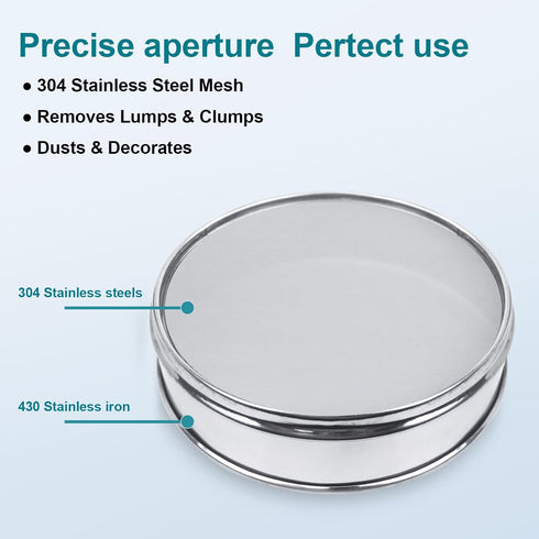 304 Stainless Steel Mesh Lab Sieve, 250 Mesh (0.061mm) Aperture Test Sieve, 7.9Inch(20cm) Diameter Analysis Sample Test Sieves for Industrial Labo...