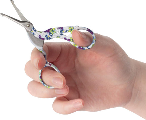 JubileeYarn Rounded Embroidery Craft Stainless Steel Stork Scissors - Small Purple - 3 Pairs...