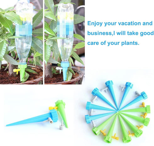 ARTEM Plant Waterer Self Watering Spikes System Automatic Vacation Drip Irrigation Watering Devices with Slow Release Control Valve Switch for Gar...