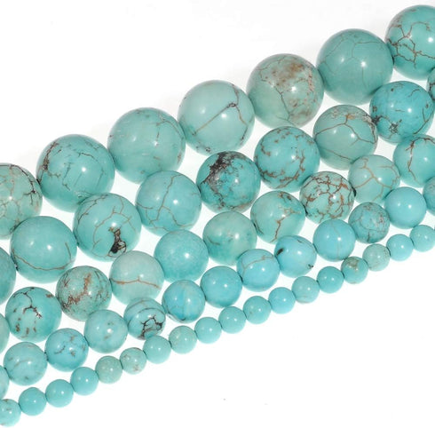 Natural Turquoise Beads for Jewelry Making Loose Stone Beads for Bracelets Necklaces Earrings Green Turquoise Jewelry Beads Bulk, 38pcs 10mm Natur...