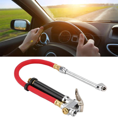 Professional Air Compressor Hose Tool Kit, Handheld Car Air Tire Pressure Filler Fill Inflator Gauge Dual Chuck...