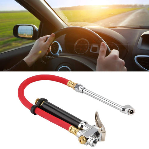 Air Compressor Hose Tool Kit Handheld Car Air Tire Pressure Filler Fill Inflator Gauge Dual Chuck...