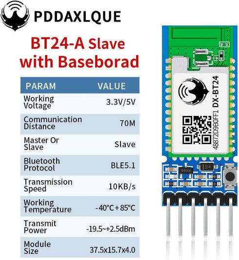 DX-BT24-A Bluetooth Module BLE 5.1 for Arduino Support Scanning QR Code to Connect Wireless Bluetooth RF Transceiver Serial Communication Bluetoot...